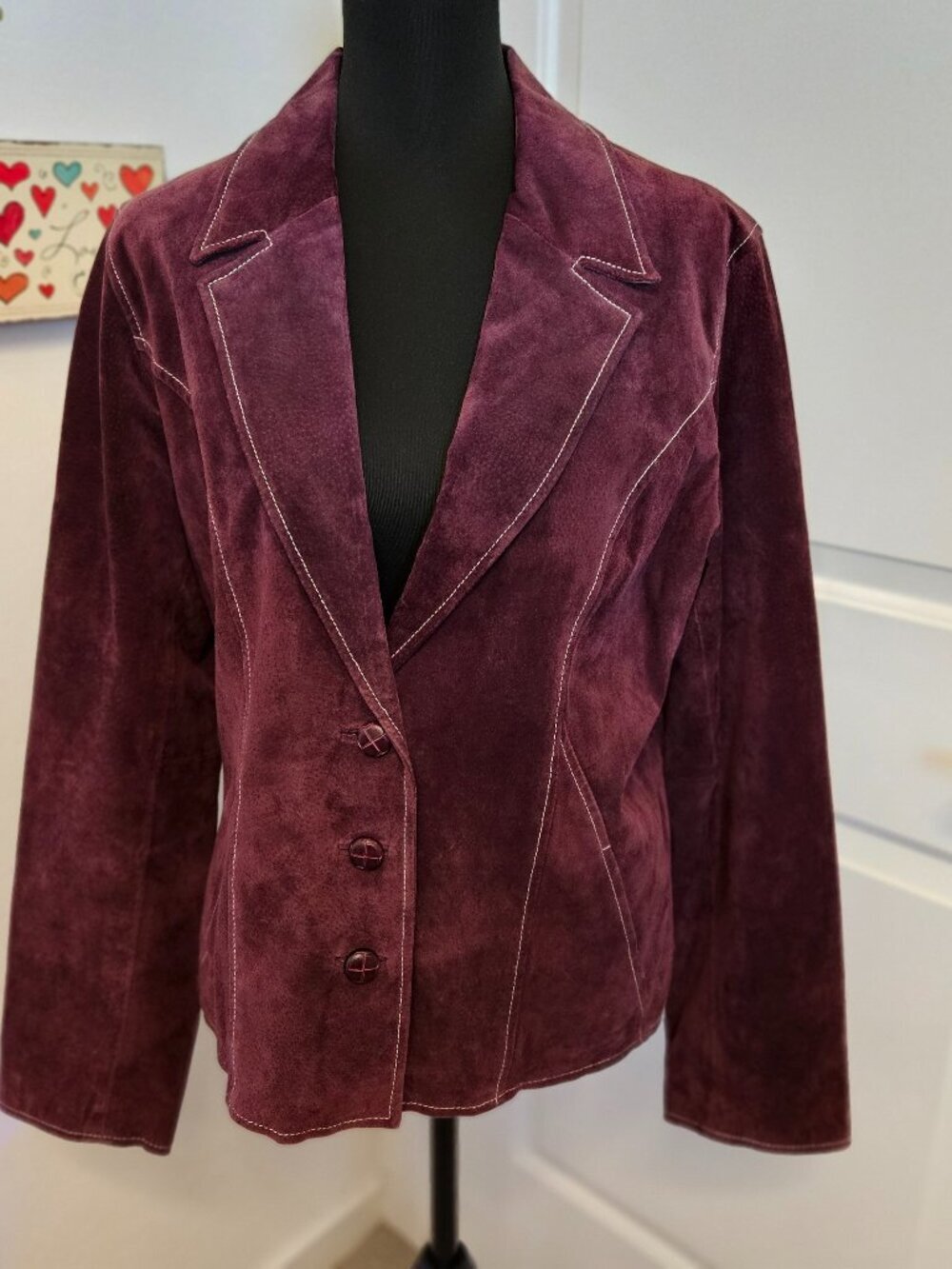 Wilsons Leather Maxima plum soft suede Jacket size XL